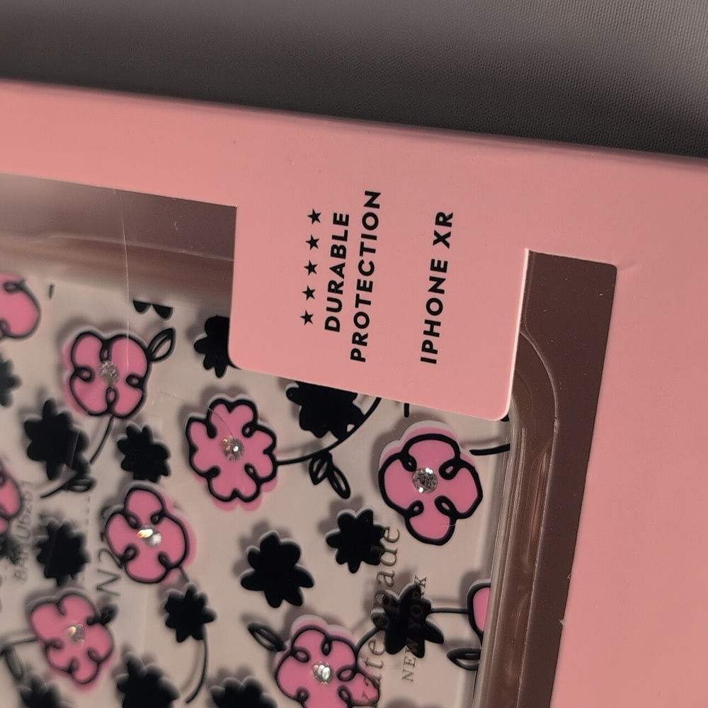 Kate Spade Jeweled Floradoodle Clear iPhone XR Phone Case - Picture 2 of 5